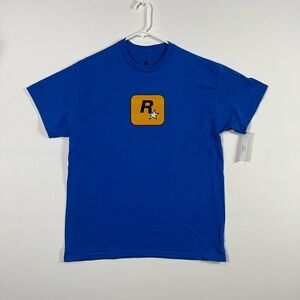 Rockstar Games Logo Tee, GTA VI Blue T-Shirt (Brand New With Tags) GTA Vice City